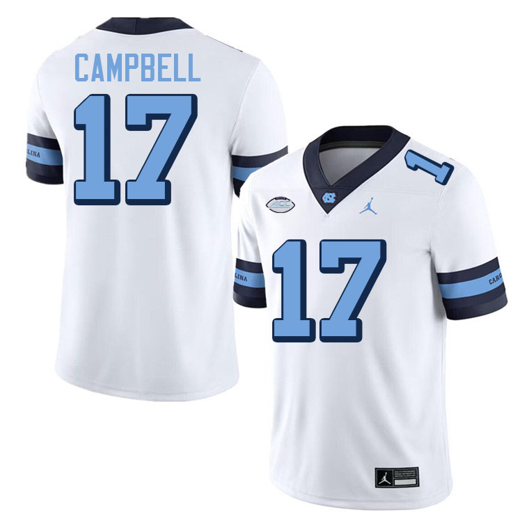 #17 Amare Campbell North Carolina Tar Heels Jerseys,Apparels,Uniforms Stitched-Alternate White